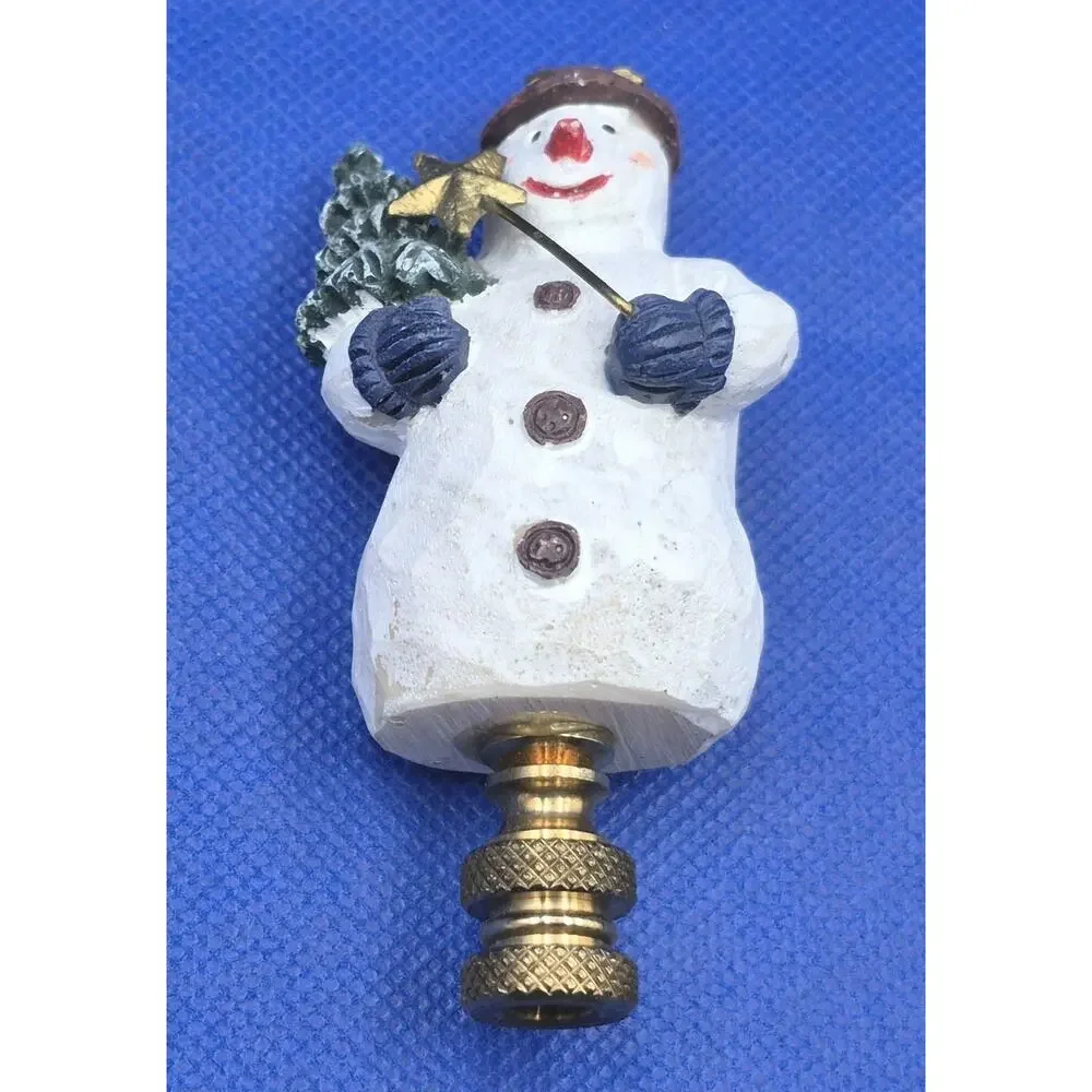 White Resin SNOWMAN Lamp Finial 3.5